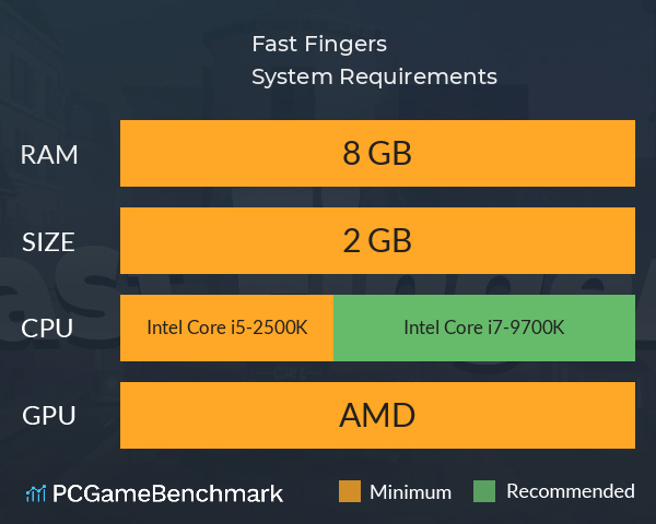 Fast Fingers System Requirements PC Graph - Can I Run Fast Fingers Fast Fingers System Requirements PC Graph - Can I Run Fast Fingers