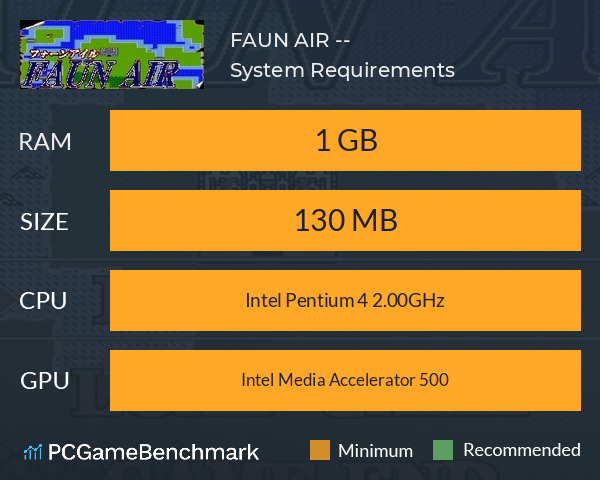 FAUN AIR -フォーンアイル- System Requirements PC Graph - Can I Run FAUN AIR -フォーンアイル- FAUN AIR -フォーンアイル- System Requirements PC Graph - Can I Run FAUN AIR -フォーンアイル-