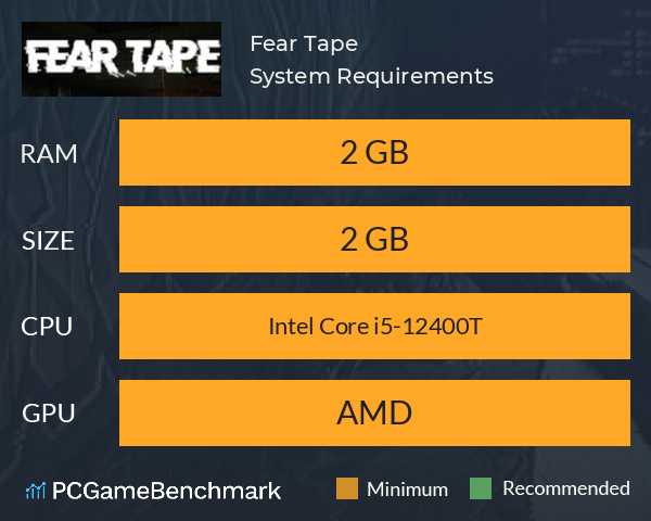 Fear Tape System Requirements PC Graph - Can I Run Fear Tape Fear Tape System Requirements PC Graph - Can I Run Fear Tape