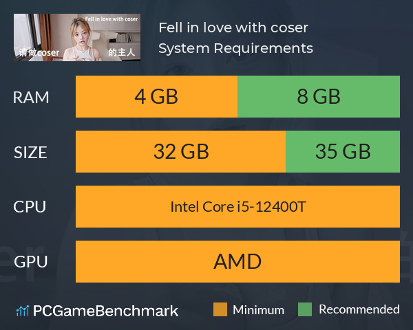 Fell in love with coser System Requirements PC Graph - Can I Run Fell in love with coser Fell in love with coser System Requirements PC Graph - Can I Run Fell in love with coser