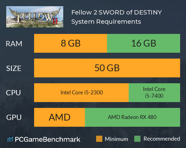 Fellow 2: SWORD of DESTINY System Requirements PC Graph - Can I Run Fellow 2: SWORD of DESTINY Fellow 2: SWORD of DESTINY System Requirements PC Graph - Can I Run Fellow 2: SWORD of DESTINY