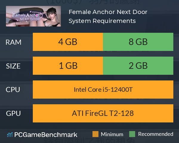 Female Anchor Next Door System Requirements PC Graph - Can I Run Female Anchor Next Door