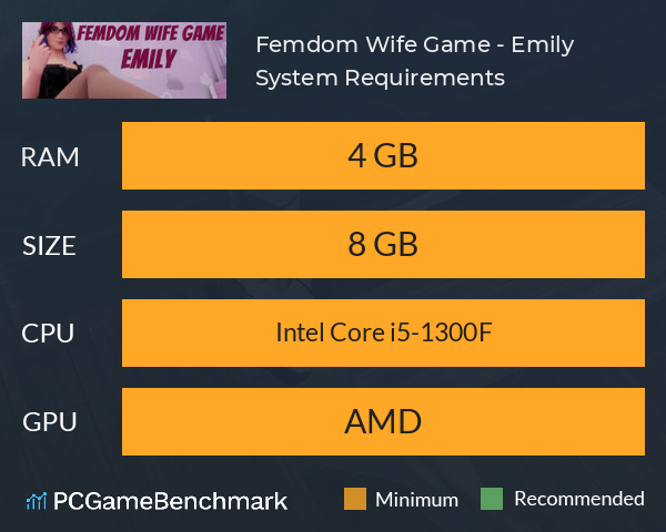 Femdom Wife Game - Emily System Requirements PC Graph - Can I Run Femdom Wife Game - Emily Femdom Wife Game - Emily System Requirements PC Graph - Can I Run Femdom Wife Game - Emily