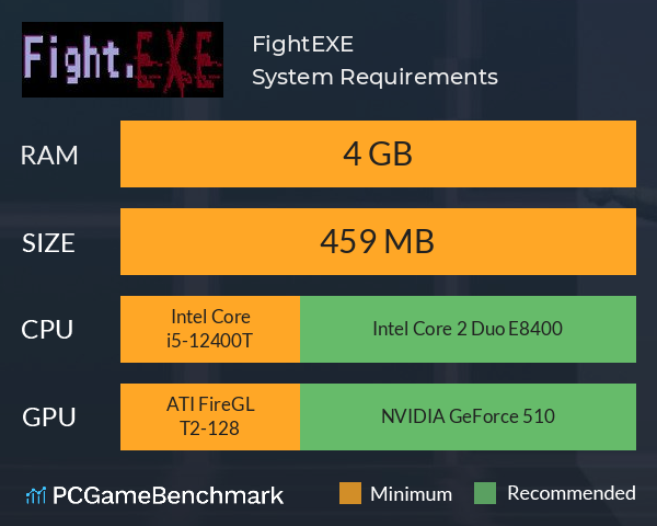 Fight.EXE System Requirements PC Graph - Can I Run Fight.EXE Fight.EXE System Requirements PC Graph - Can I Run Fight.EXE