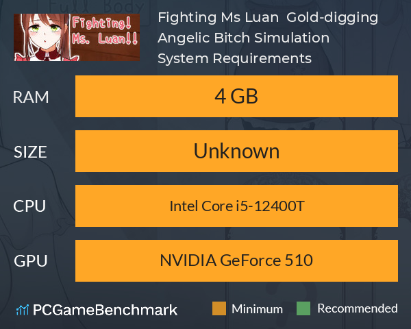 Fighting! Ms. Luan!! ─ Gold-digging Angelic Bitch Simulation System Requirements PC Graph - Can I Run Fighting! Ms. Luan!! ─ Gold-digging Angelic Bitch Simulation