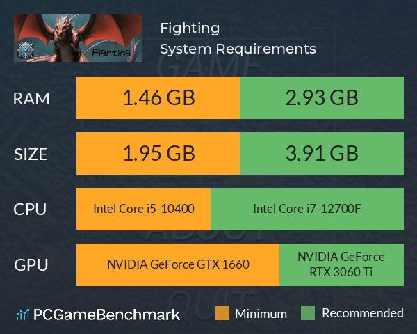Fighting System Requirements PC Graph - Can I Run Fighting Fighting System Requirements PC Graph - Can I Run Fighting