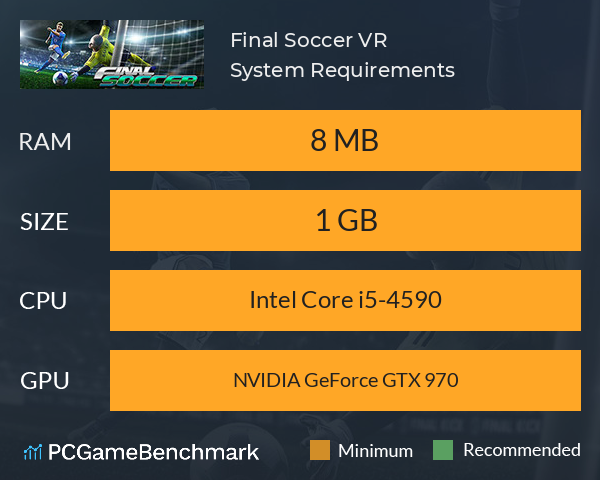 Final Soccer VR System Requirements PC Graph - Can I Run Final Soccer VR