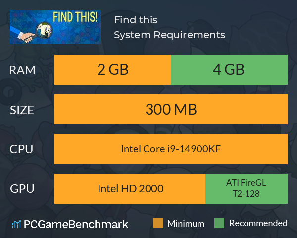 Find this! System Requirements PC Graph - Can I Run Find this! Find this! System Requirements PC Graph - Can I Run Find this!