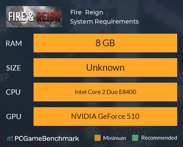 Fire & Reign System Requirements PC Graph - Can I Run Fire & Reign Fire & Reign System Requirements PC Graph - Can I Run Fire & Reign