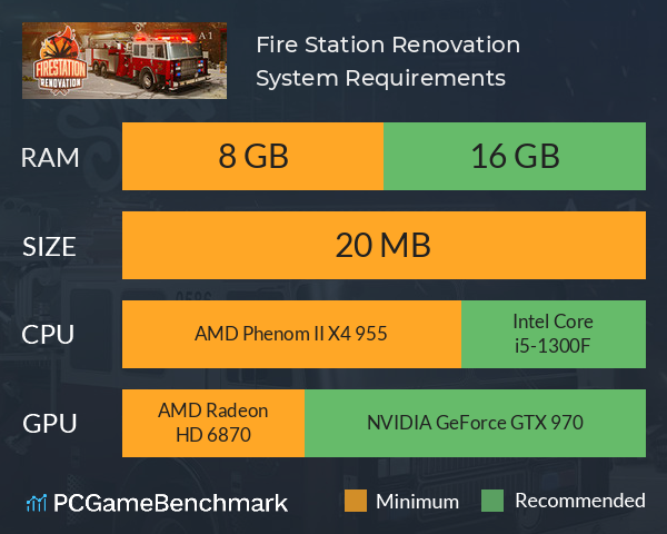 Fire Station Renovation System Requirements PC Graph - Can I Run Fire Station Renovation Fire Station Renovation System Requirements PC Graph - Can I Run Fire Station Renovation