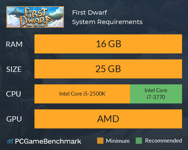 First Dwarf System Requirements PC Graph - Can I Run First Dwarf