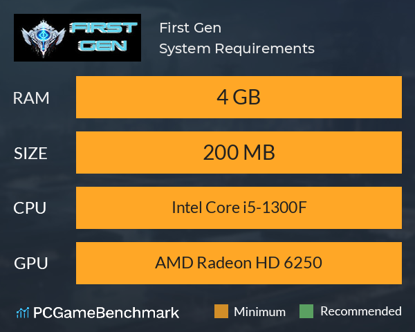 First Gen System Requirements PC Graph - Can I Run First Gen