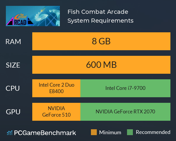 Fish Combat: Arcade System Requirements PC Graph - Can I Run Fish Combat: Arcade Fish Combat: Arcade System Requirements PC Graph - Can I Run Fish Combat: Arcade