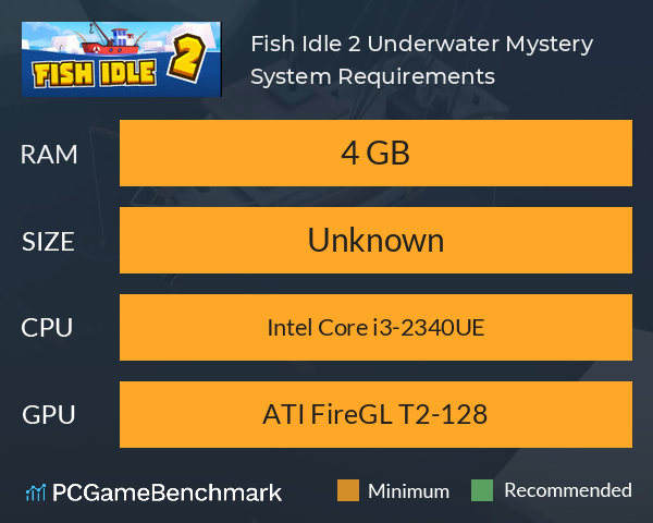 Fish Idle 2: Underwater Mystery System Requirements PC Graph - Can I Run Fish Idle 2: Underwater Mystery Fish Idle 2: Underwater Mystery System Requirements PC Graph - Can I Run Fish Idle 2: Underwater Mystery
