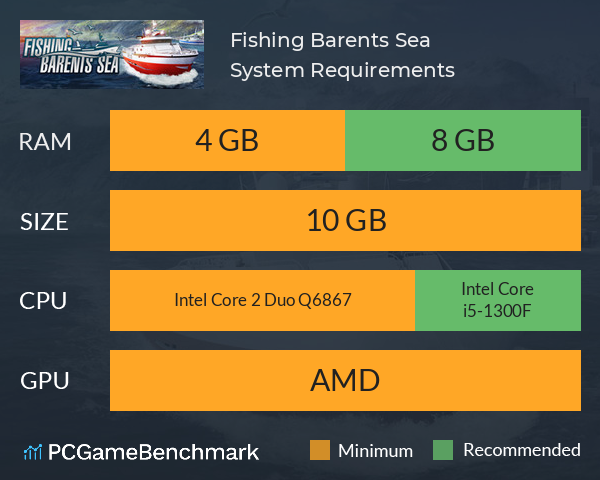 Fishing: Barents Sea System Requirements PC Graph - Can I Run Fishing: Barents Sea