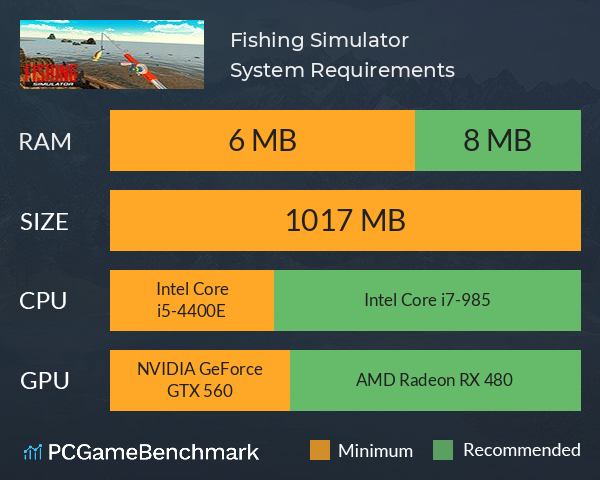Fishing Simulator System Requirements PC Graph - Can I Run Fishing Simulator Fishing Simulator System Requirements PC Graph - Can I Run Fishing Simulator