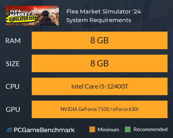 Flea Market Simulator '24 System Requirements PC Graph - Can I Run Flea Market Simulator '24