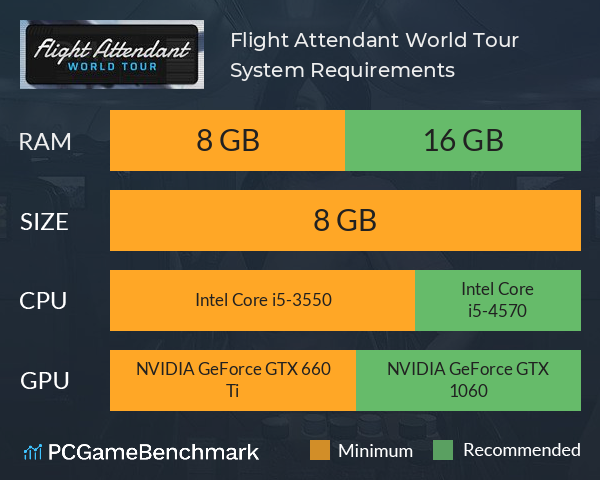 Flight Attendant World Tour System Requirements PC Graph - Can I Run Flight Attendant World Tour