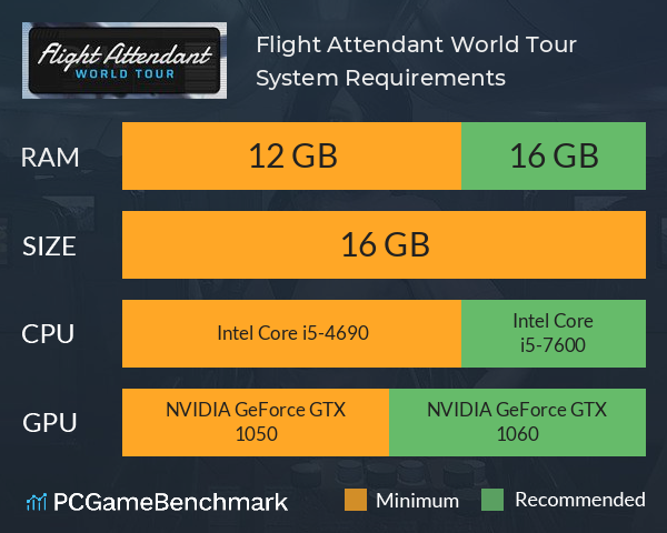 Flight Attendant World Tour System Requirements PC Graph - Can I Run Flight Attendant World Tour