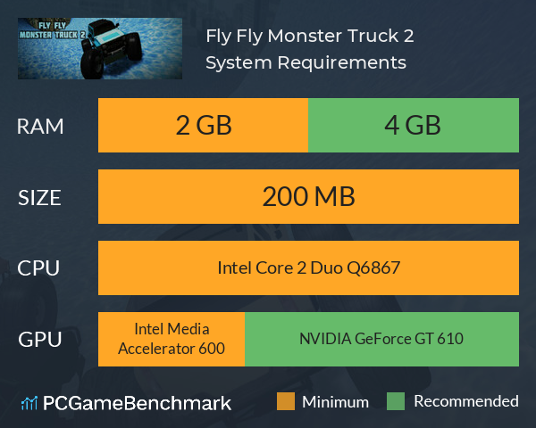 Fly Fly Monster Truck 2 System Requirements PC Graph - Can I Run Fly Fly Monster Truck 2 Fly Fly Monster Truck 2 System Requirements PC Graph - Can I Run Fly Fly Monster Truck 2