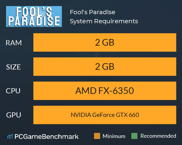 Fool's Paradise System Requirements PC Graph - Can I Run Fool's Paradise Fool's Paradise System Requirements PC Graph - Can I Run Fool's Paradise