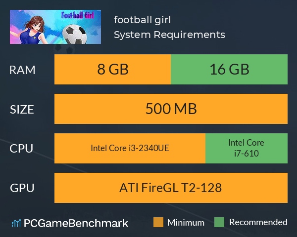 football girl System Requirements PC Graph - Can I Run football girl football girl System Requirements PC Graph - Can I Run football girl