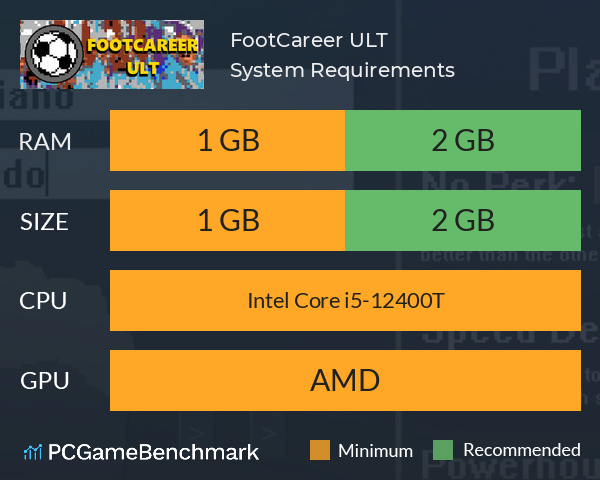 FootCareer ULT System Requirements PC Graph - Can I Run FootCareer ULT FootCareer ULT System Requirements PC Graph - Can I Run FootCareer ULT