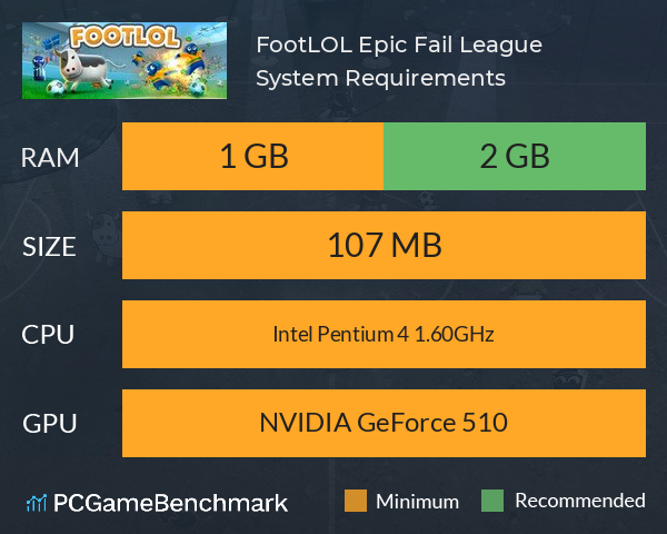 FootLOL: Epic Fail League System Requirements PC Graph - Can I Run FootLOL: Epic Fail League