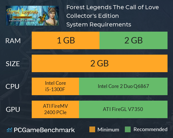 Forest Legends: The Call of Love Collector's Edition System Requirements PC Graph - Can I Run Forest Legends: The Call of Love Collector's Edition Forest Legends: The Call of Love Collector's Edition System Requirements PC Graph - Can I Run Forest Legends: The Call of Love Collector's Edition