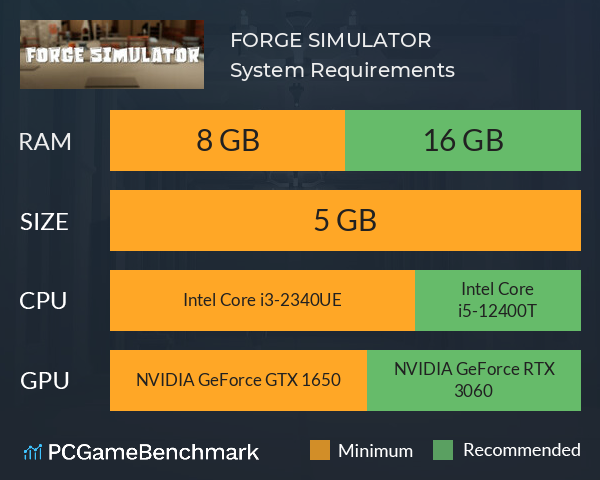 FORGE SIMULATOR System Requirements PC Graph - Can I Run FORGE SIMULATOR