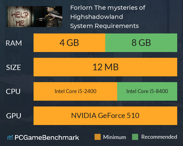Forlorn: The mysteries of Highshadowland System Requirements PC Graph - Can I Run Forlorn: The mysteries of Highshadowland Forlorn: The mysteries of Highshadowland System Requirements PC Graph - Can I Run Forlorn: The mysteries of Highshadowland