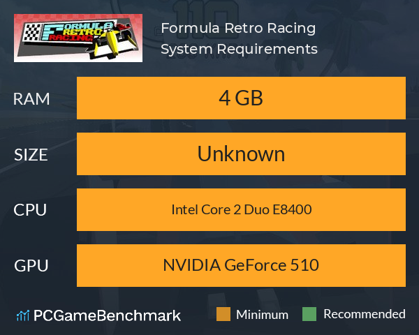 Formula Retro Racing System Requirements PC Graph - Can I Run Formula Retro Racing Formula Retro Racing System Requirements PC Graph - Can I Run Formula Retro Racing