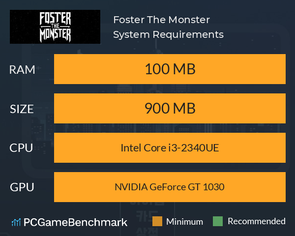 Foster The Monster System Requirements PC Graph - Can I Run Foster The Monster Foster The Monster System Requirements PC Graph - Can I Run Foster The Monster