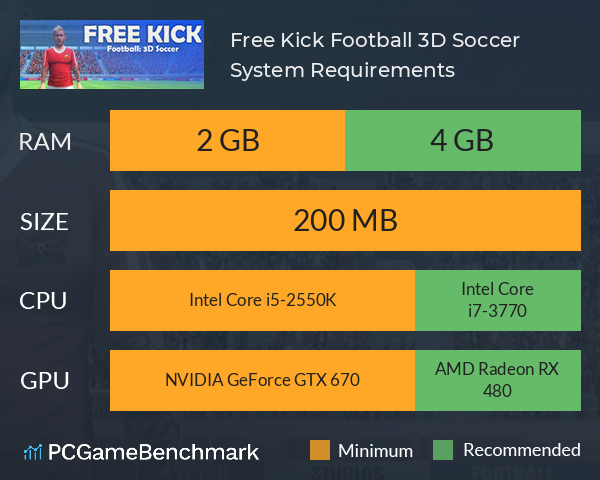 Free Kick Football: 3D Soccer System Requirements PC Graph - Can I Run Free Kick Football: 3D Soccer Free Kick Football: 3D Soccer System Requirements PC Graph - Can I Run Free Kick Football: 3D Soccer