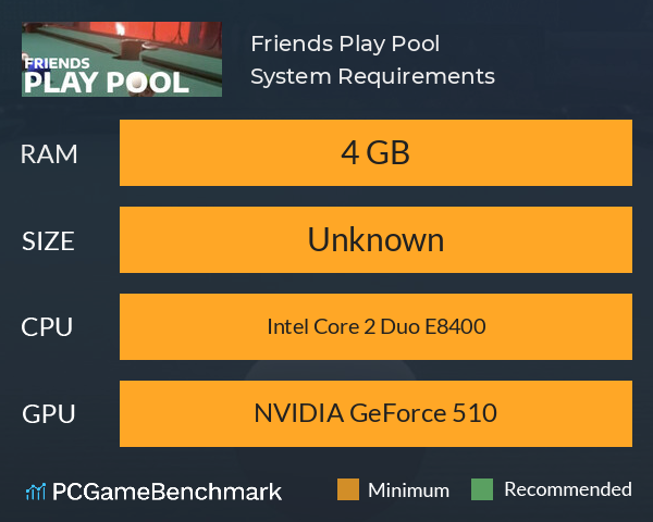 Friends Play Pool System Requirements PC Graph - Can I Run Friends Play Pool Friends Play Pool System Requirements PC Graph - Can I Run Friends Play Pool