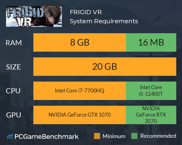 FRIGID VR System Requirements PC Graph - Can I Run FRIGID VR FRIGID VR System Requirements PC Graph - Can I Run FRIGID VR