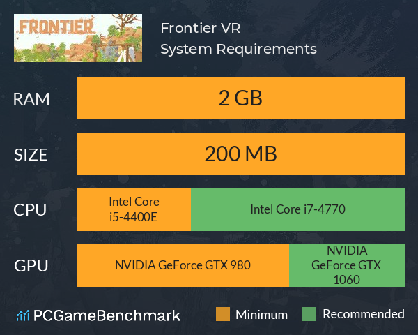 Frontier VR System Requirements PC Graph - Can I Run Frontier VR Frontier VR System Requirements PC Graph - Can I Run Frontier VR