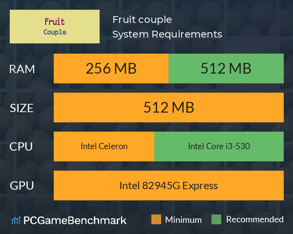 Fruit couple System Requirements PC Graph - Can I Run Fruit couple Fruit couple System Requirements PC Graph - Can I Run Fruit couple