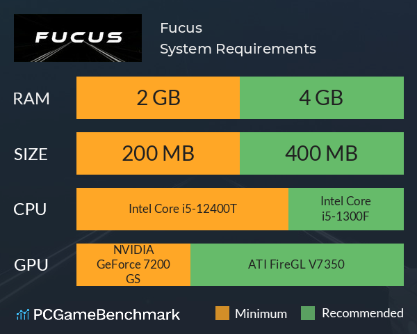 Fucus System Requirements PC Graph - Can I Run Fucus Fucus System Requirements PC Graph - Can I Run Fucus