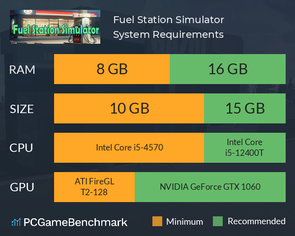Fuel Station Simulator System Requirements PC Graph - Can I Run Fuel Station Simulator Fuel Station Simulator System Requirements PC Graph - Can I Run Fuel Station Simulator