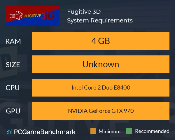 Fugitive 3D System Requirements PC Graph - Can I Run Fugitive 3D Fugitive 3D System Requirements PC Graph - Can I Run Fugitive 3D