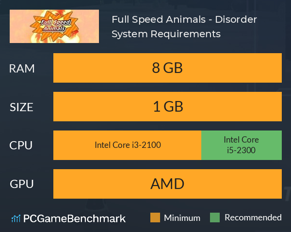 Full Speed Animals - Disorder System Requirements PC Graph - Can I Run Full Speed Animals - Disorder