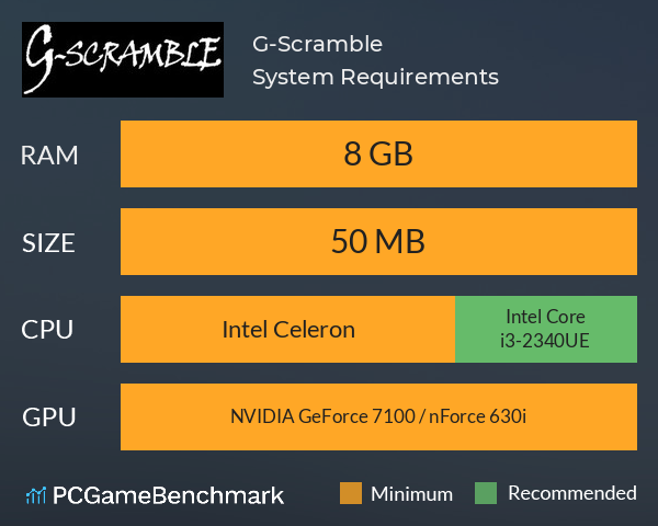 G-Scramble System Requirements PC Graph - Can I Run G-Scramble