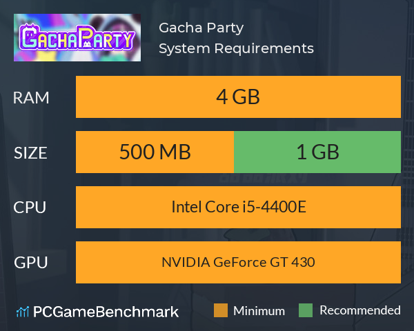 Gacha Party System Requirements PC Graph - Can I Run Gacha Party Gacha Party System Requirements PC Graph - Can I Run Gacha Party