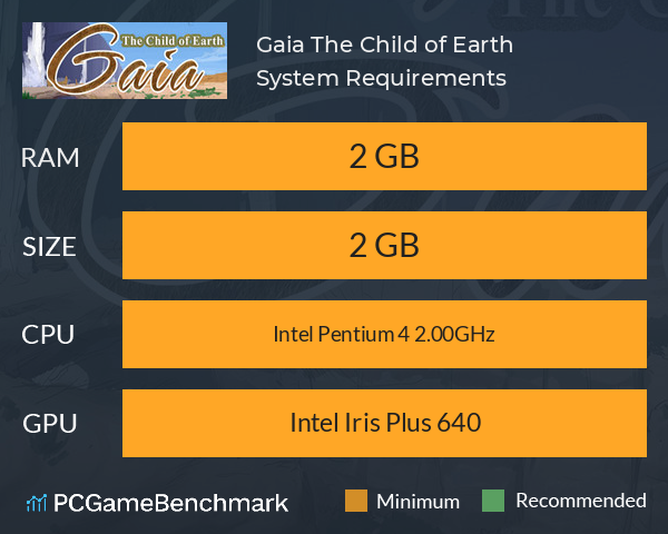 Gaia: The Child of Earth System Requirements PC Graph - Can I Run Gaia: The Child of Earth