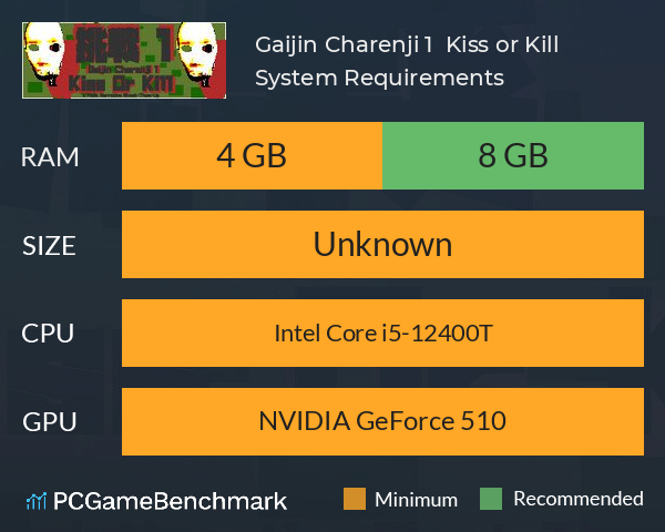 Gaijin Charenji 1 : Kiss or Kill System Requirements PC Graph - Can I Run Gaijin Charenji 1 : Kiss or Kill Gaijin Charenji 1 : Kiss or Kill System Requirements PC Graph - Can I Run Gaijin Charenji 1 : Kiss or Kill