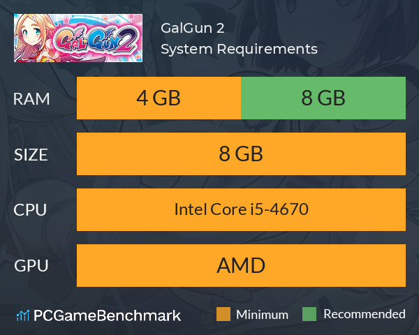 Gal*Gun 2 System Requirements PC Graph - Can I Run Gal*Gun 2 Gal*Gun 2 System Requirements PC Graph - Can I Run Gal*Gun 2