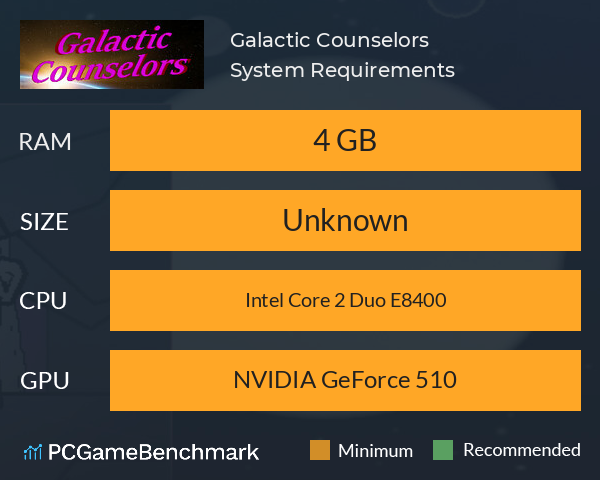 Galactic Counselors System Requirements PC Graph - Can I Run Galactic Counselors Galactic Counselors System Requirements PC Graph - Can I Run Galactic Counselors