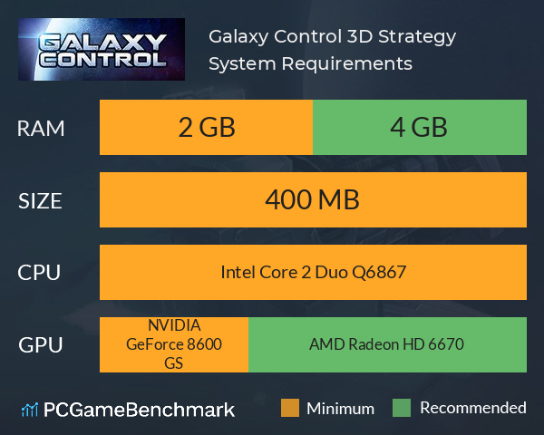 Galaxy Control: 3D Strategy System Requirements PC Graph - Can I Run Galaxy Control: 3D Strategy Galaxy Control: 3D Strategy System Requirements PC Graph - Can I Run Galaxy Control: 3D Strategy