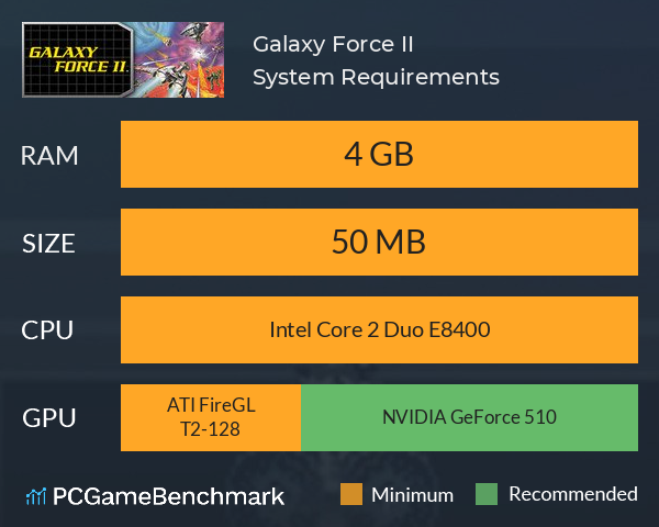 Galaxy Force II System Requirements PC Graph - Can I Run Galaxy Force II Galaxy Force II System Requirements PC Graph - Can I Run Galaxy Force II